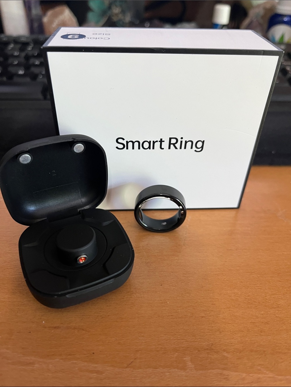 Smart Ring Black Wearable Ring size 9 with Charging Case - new in box